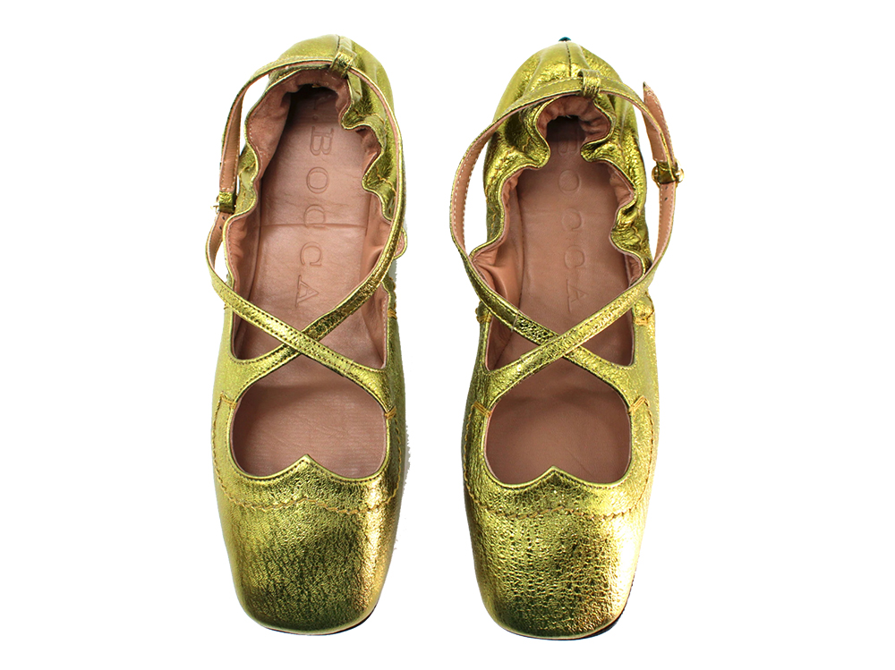 Ballerina-Two-for-Love-in-pelle-laminata-color-oro-199,50-in-saldo-ABOCCA