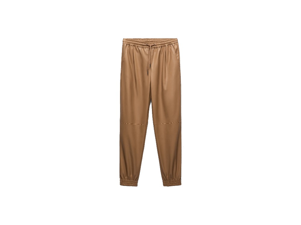 zara pantaloni jogger color camel