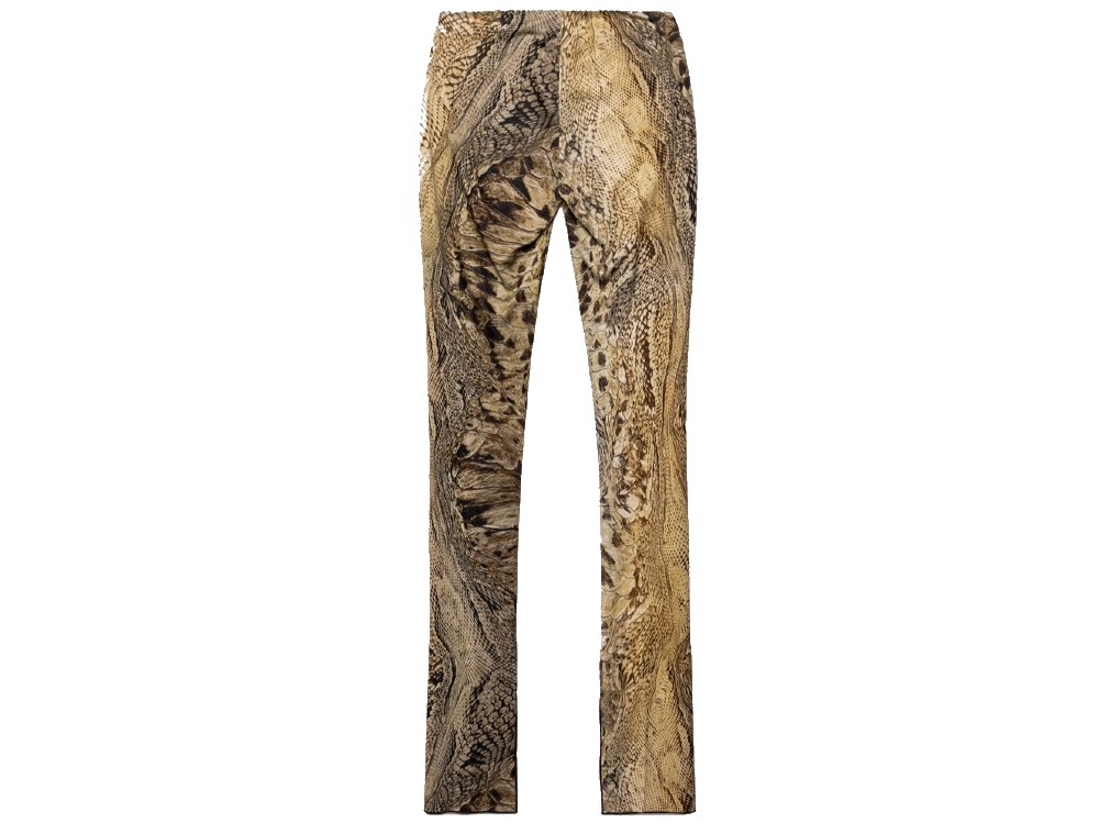 Blumarine pantaloni in jersey con stampa e spacchi laterali