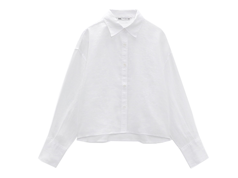 camicia bianca cropped zara