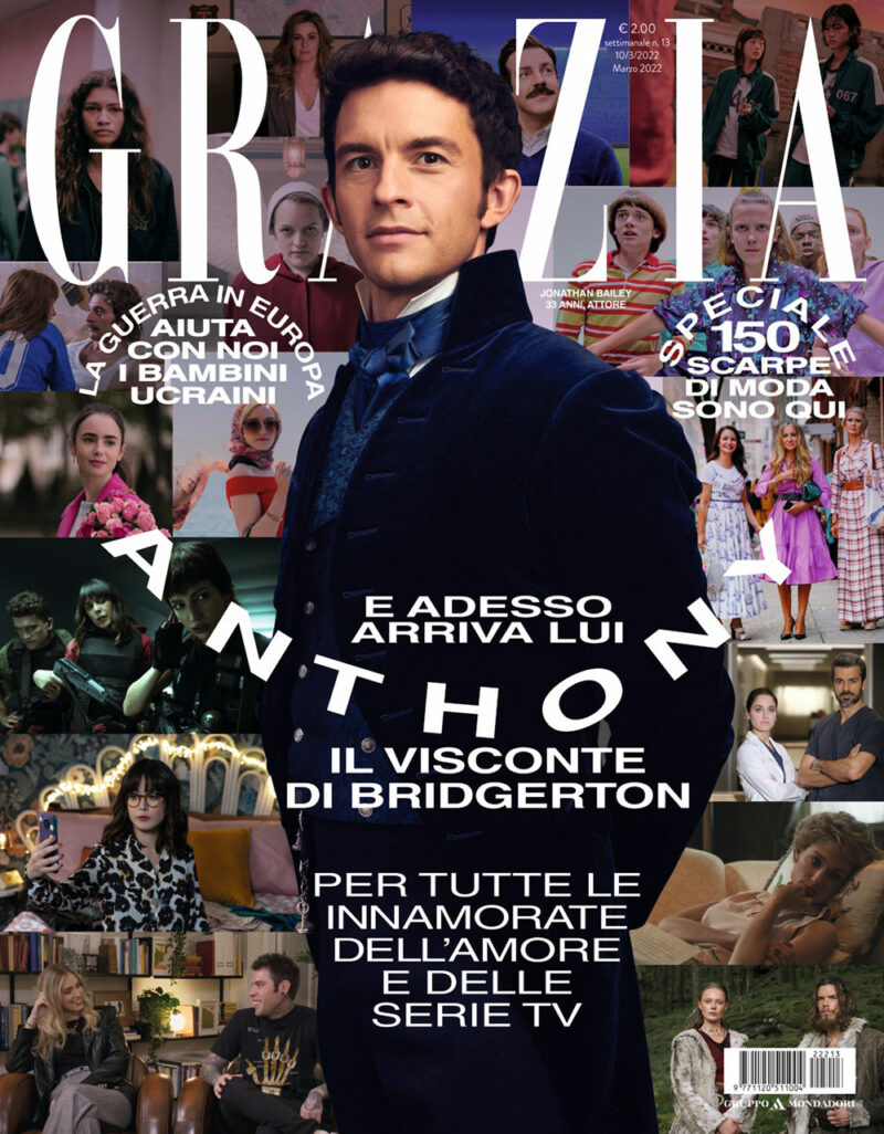 Grazia è in edicola con Jonathan Bailey, visconte di Bridgerton