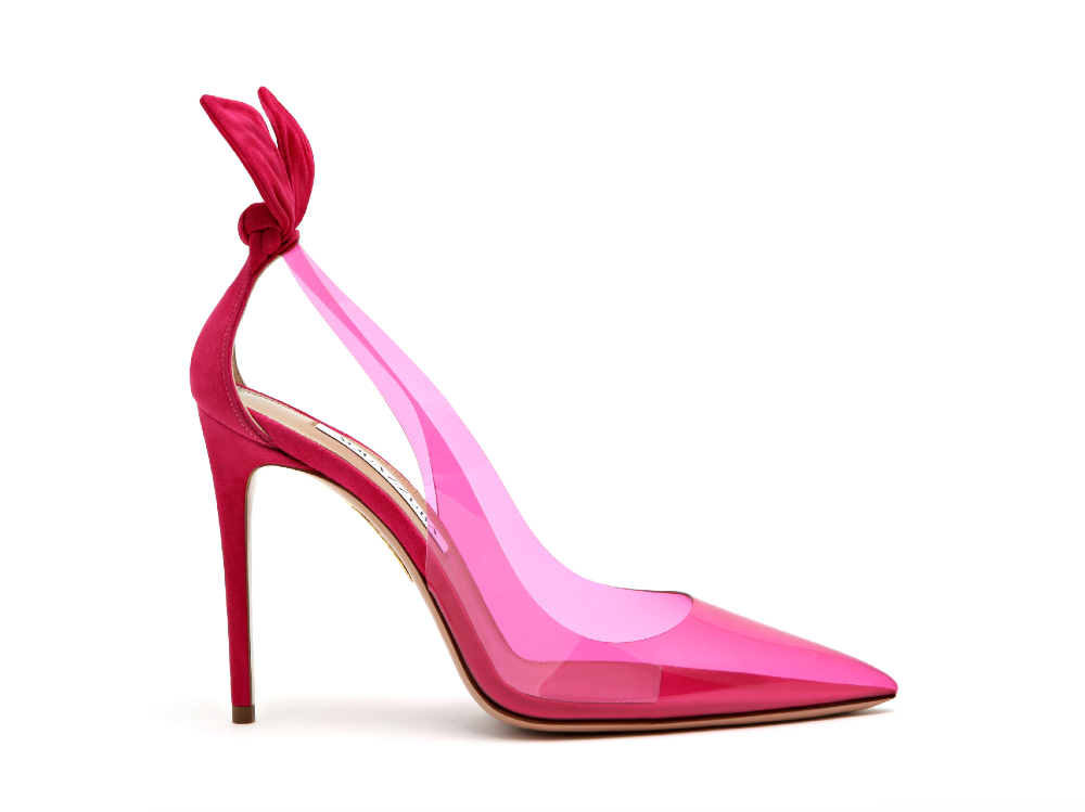 AQUAZZURA_RS22_ BOW TIE PLEXI PUMP 105 _ FRAMBOISE