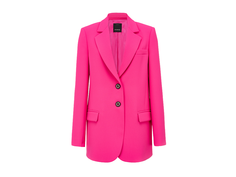 pinko blazer taglio maschile in crepe stretch