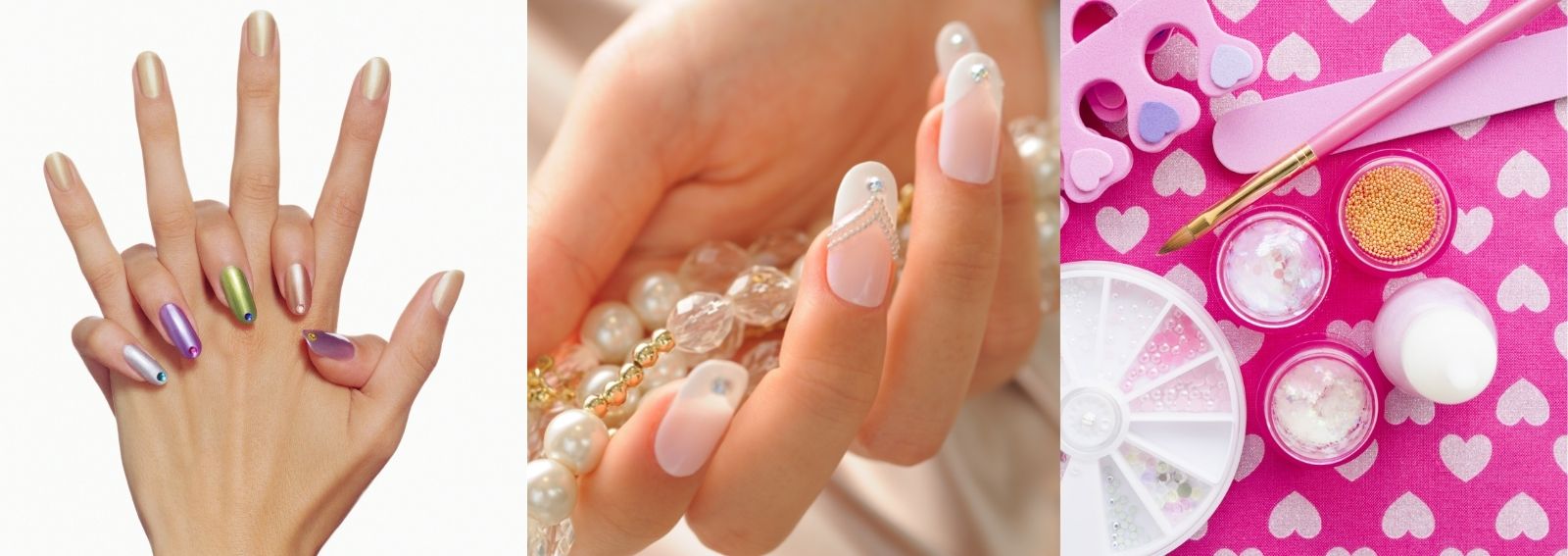 cover french manicure con strass