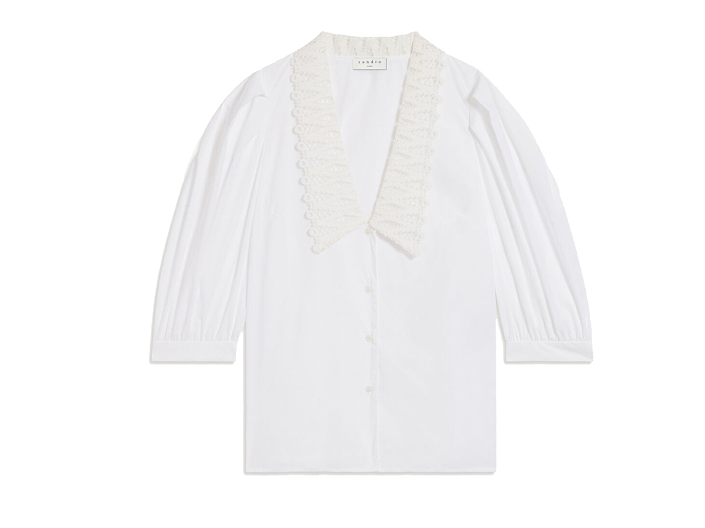 camicia-colletto-ricamato-sandro-paris