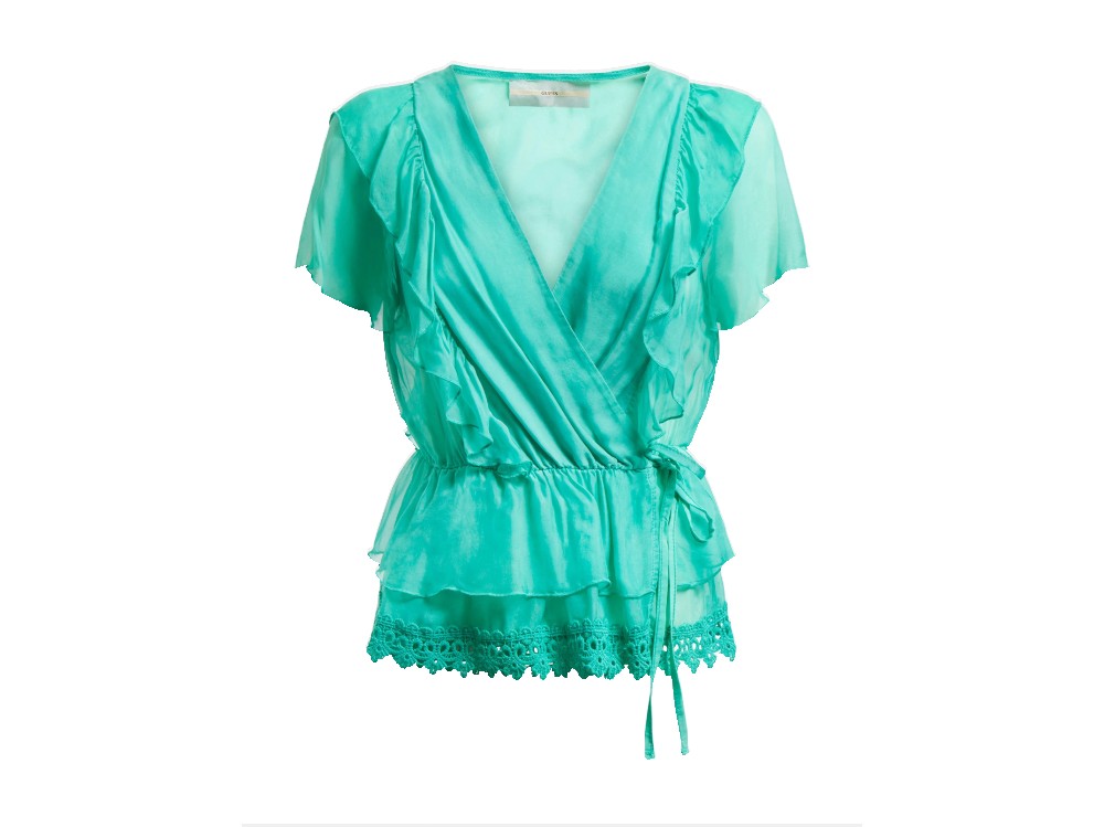 guess blusa verde acqua con volant(1)