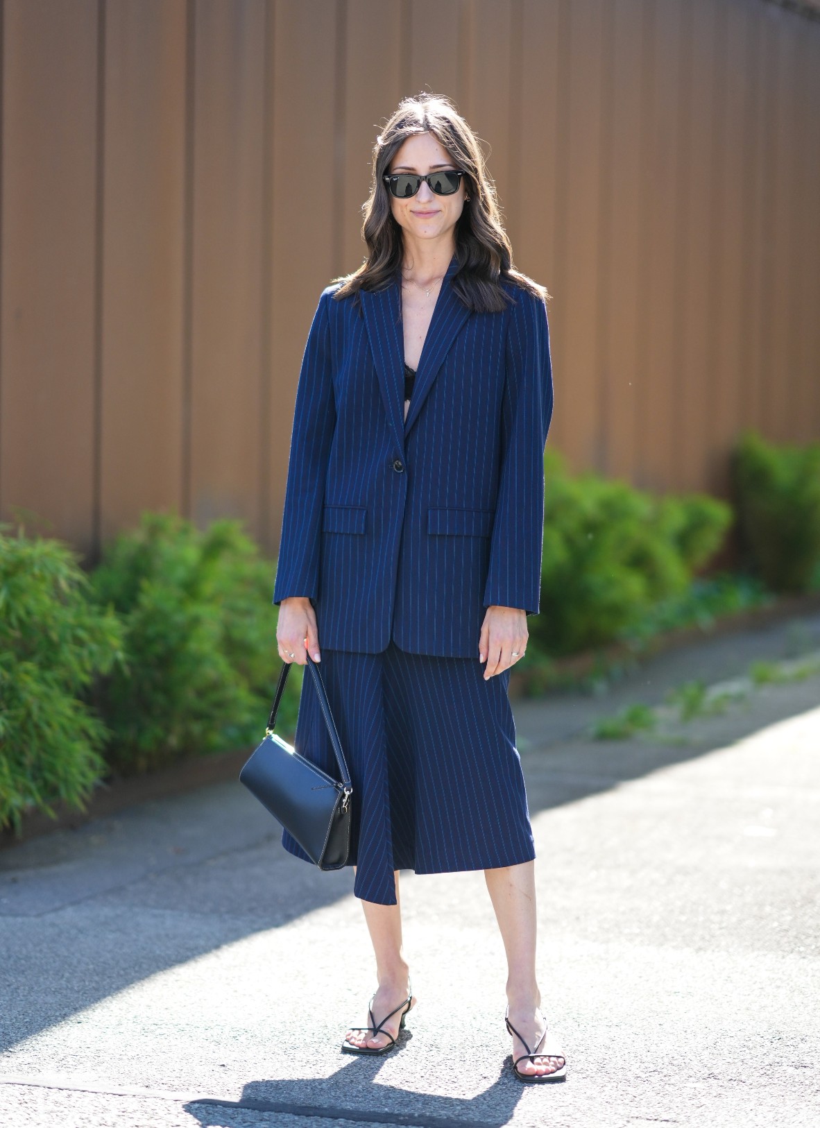 street style suit gessato