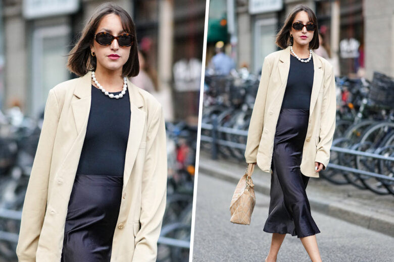 Blazer + gonna midi in satin: ecco l’accoppiata più chic dell’autunno (tutta da copiare)