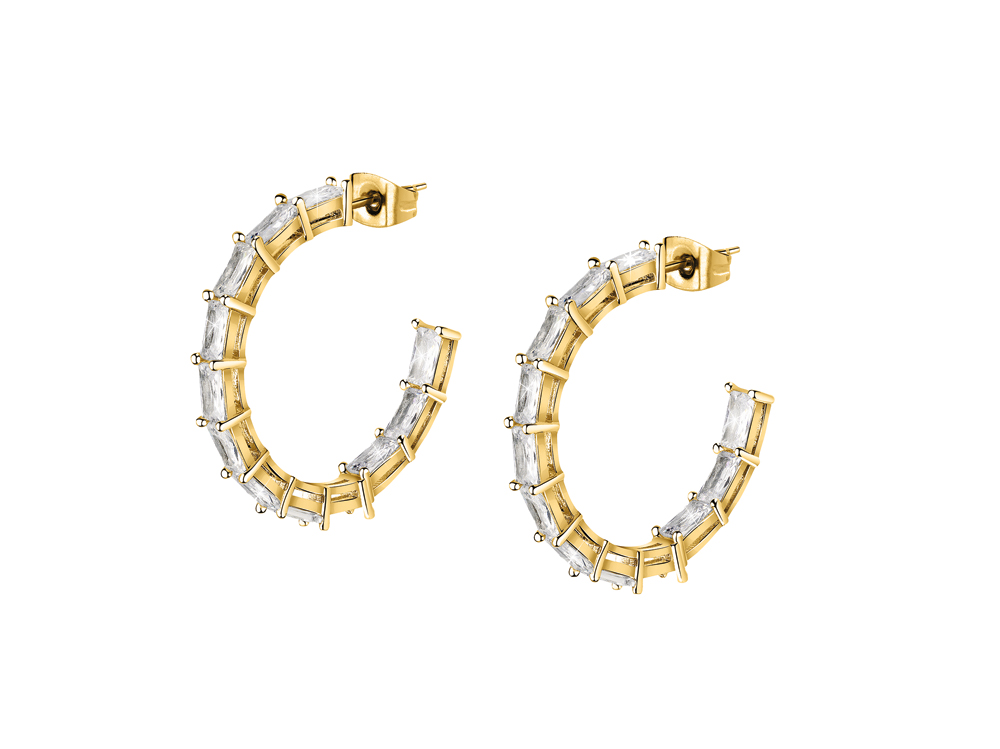 Orecchini A Maglia THIORA In Acciaio Inossidabile 316L – Oro Rosa – 24 Mm – Gioielli Statement Per Donna