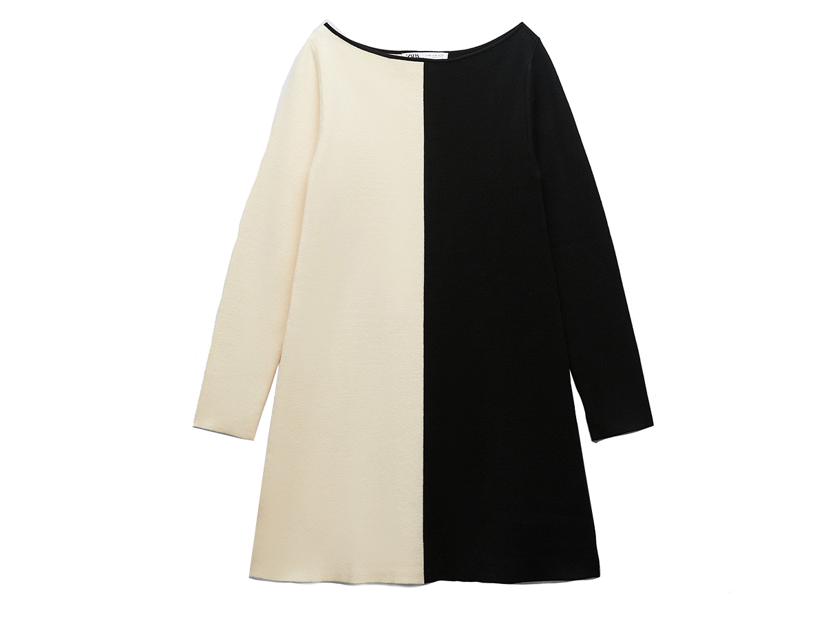 abito-corto-in-maglia-bicolor-zara