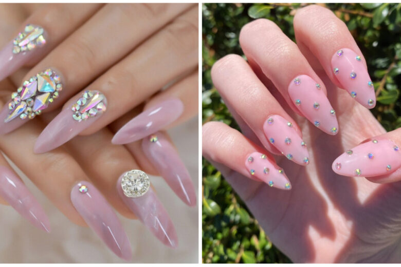 Rhinestone nails: è il momento di provare le unghie con gli strass per una manicure brillante
