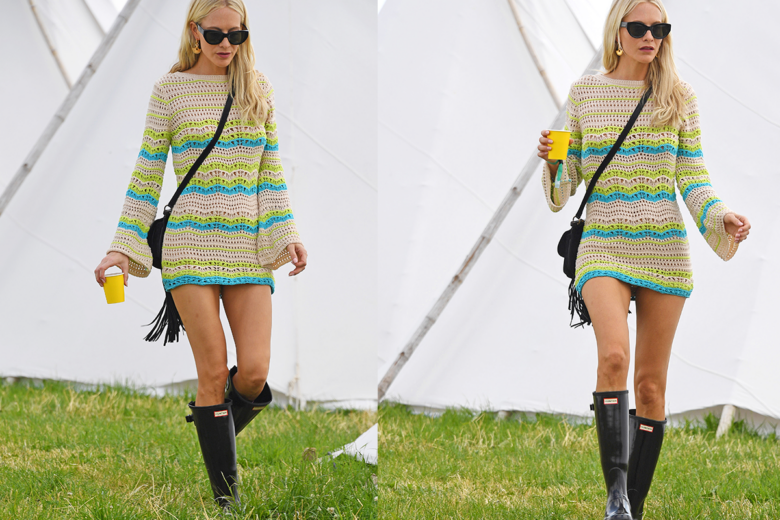 L’abito crochet indossato a Glastonbury da Poppy Delevingne è il nostro “fashion crush” di oggi