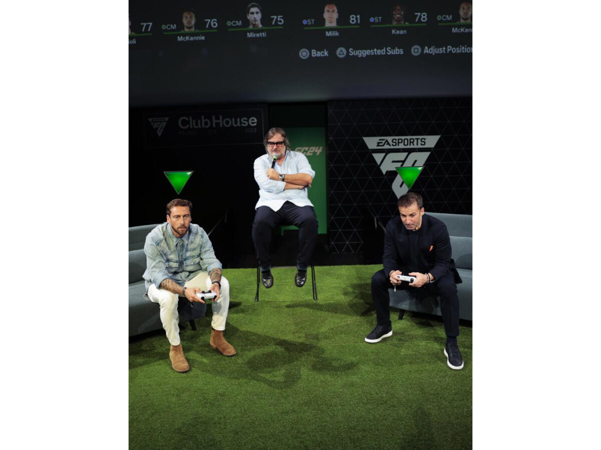 FC 24 ClubHouse event Milano_Marchisio Del Piero Pardo at main stage