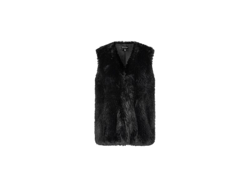 143097_NINA LEONARD_яSleeveless fur vest with side seam pockets-2