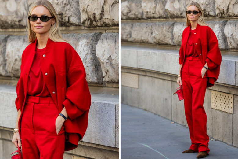 Rosso dalla testa ai piedi? Indossato come Clair Rose Cliteur è super chic!