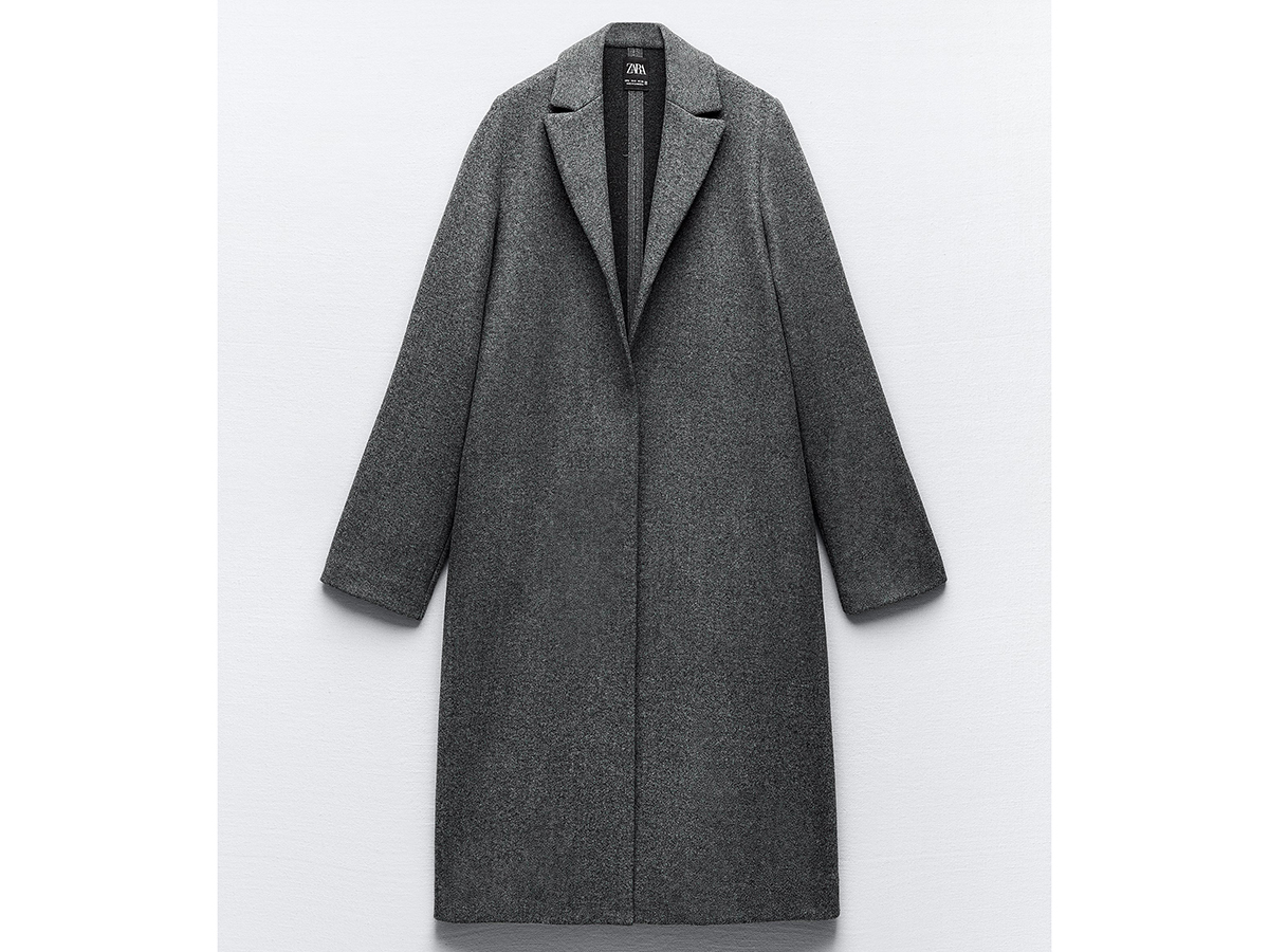 CHIC STAR Cappotto Lungo Dritto Da Donna In Tessuto Bouclé Tweed, Monopetto Con Bottoni, Tasche Laterali, Fodera Interna, Taglie S E Forte, Lunghezza 120/129 Cm