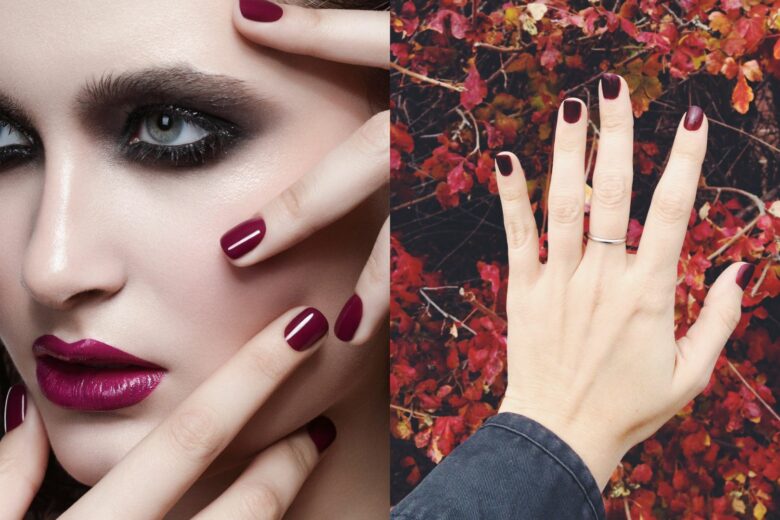 Unghie bordeaux eleganti: le manicure autunnali versatili e chic