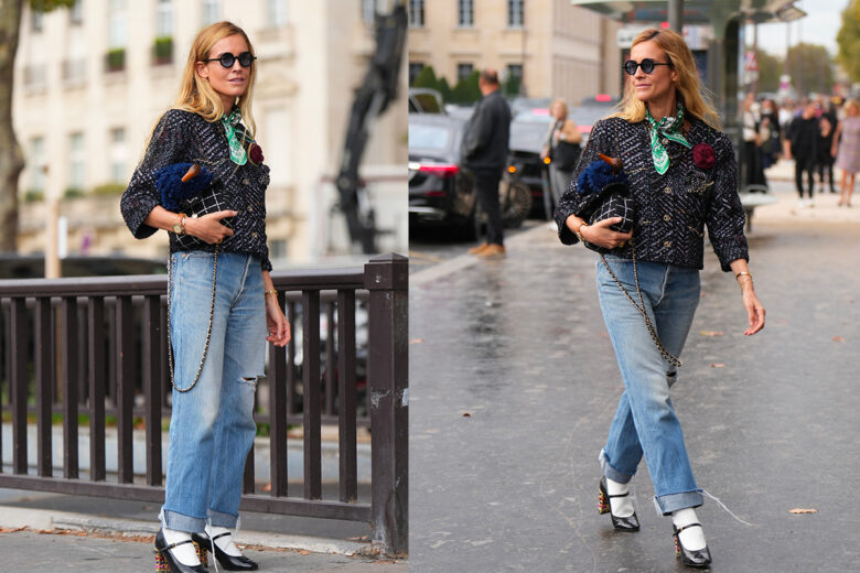 Giacca in tweed, jeans e Mary Jane: il look di Blanca Miró da copiare ora