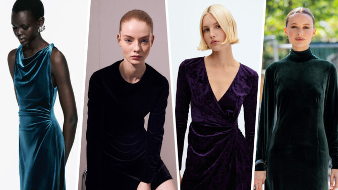 Abiti velluto i modelli eleganti per l inverno