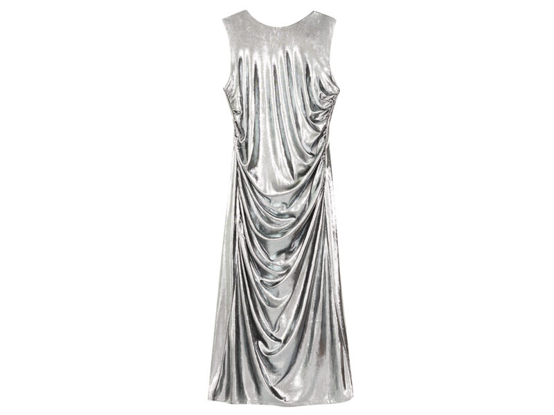 RITA-ORA-X-PRIMARK-Metallic-Ruched-Midi-Dress-£18-€20-�22-PLN90-CZK520-RON100