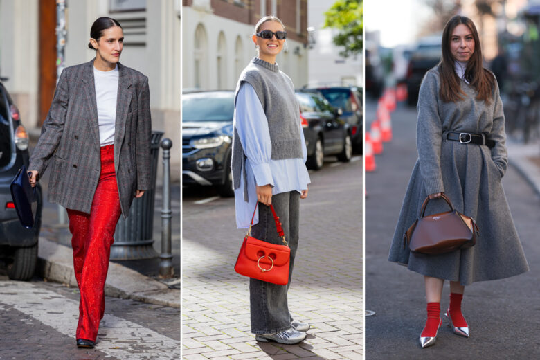 Grigio e rosso: la combo super chic che non potete non provare quest’inverno