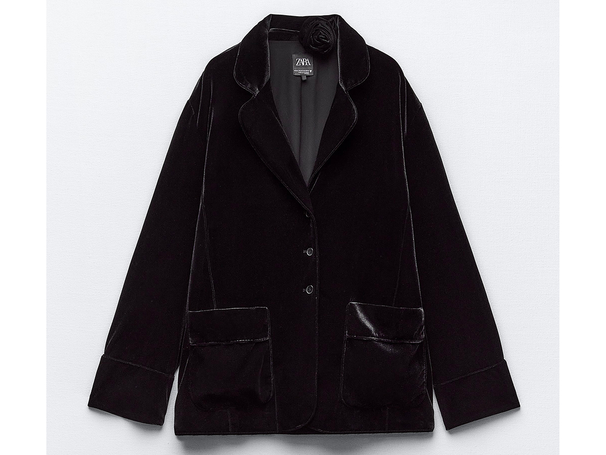 blazer-in-velluto-con-choker-a-fiore