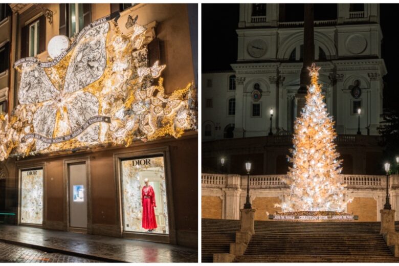 Dior illumina il Natale a Roma in Piazza di Spagna