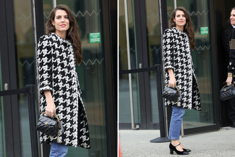 Cappotto in tweed, jeans e Mary Jane. Quanto era chic Charlotte Casiraghi da Chanel? Troppo!