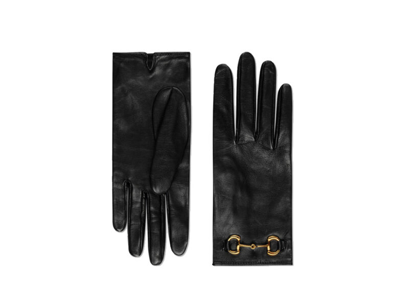 Guanti Neri In Pelle E Cashmere Con Pelliccia - Foto 13