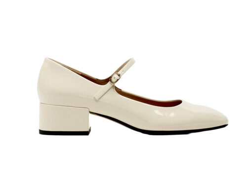 Scarpe Mary Jane Donna In Pelle Verniciata - Tacco Basso 2,5 Cm, Con Strass, Comode Per Matrimonio E Cerimonie - 2