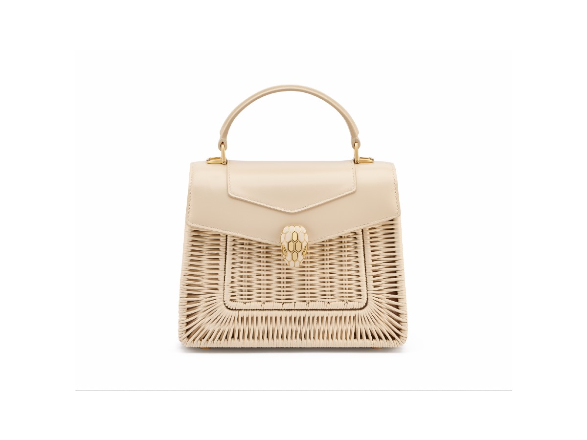 ok Borsa Bulgari Top Handle in woven wicker