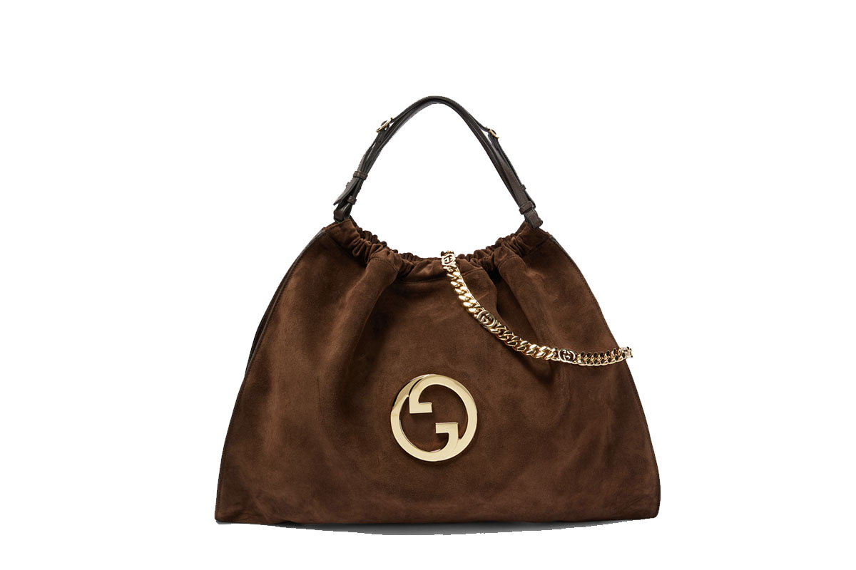 Borsa Gucci suede logo