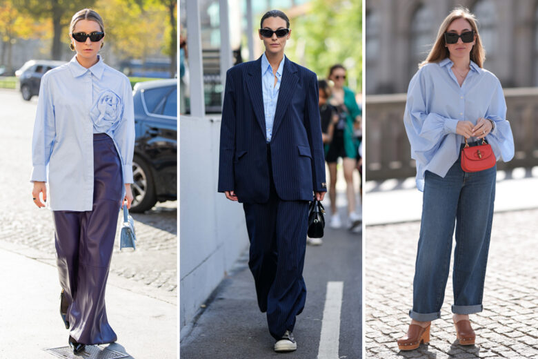 Camicia azzurra: 5 idee dallo street style per abbinarla con stile questa primavera