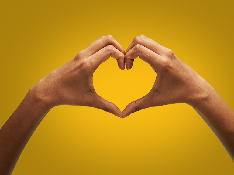 Hands making heart shape