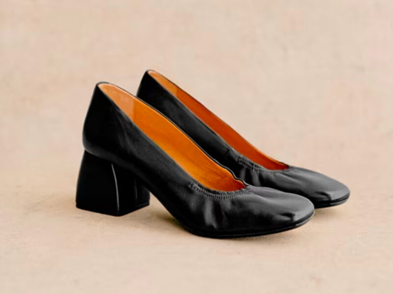 Scarpe Oxford da uomo in pelle, con tacco a blocco, senza lacci, comode