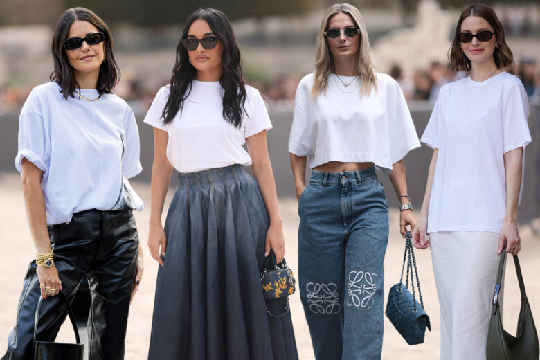 Mai senza t-shirt bianca! Ecco 4 idee su come indossarla con stile all day long