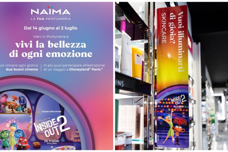 “Vivi la bellezza di ogni emozione” nelle profumerie Naïma con Disney Italia e Inside Out 2 e vola a Disneyland Paris