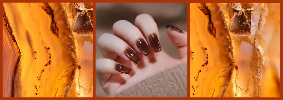 Amber nails unghie effetto ambra manicure autunnale tendenza cover desktop