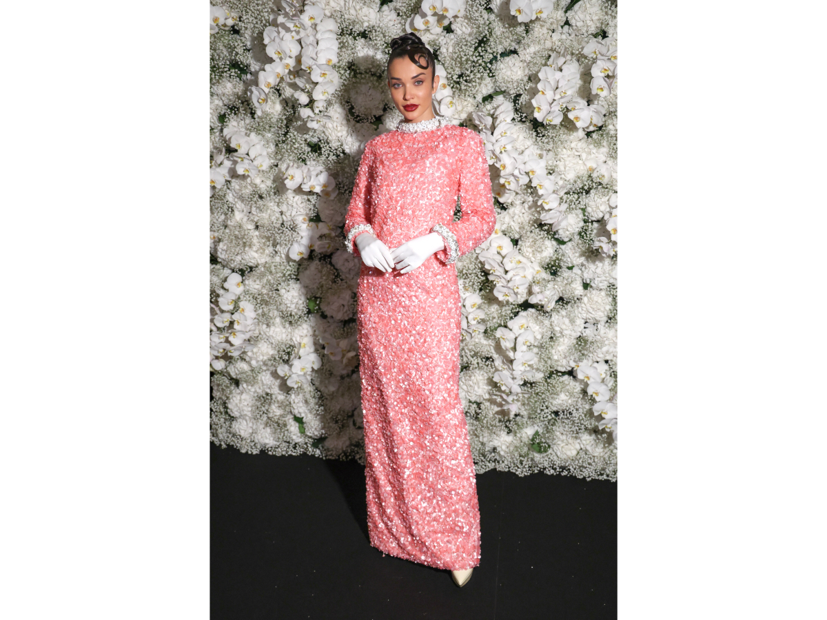 Amy Jackson attends the Richard Quinn show getty images