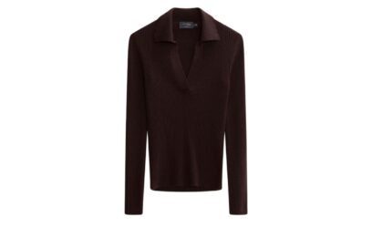 Polo a coste in lana merino art knit