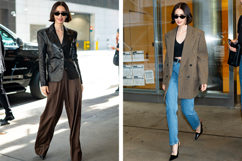Due look di Lily Collins (molto diversi da quelli indossati in “Emily in Paris”) da copiare ora