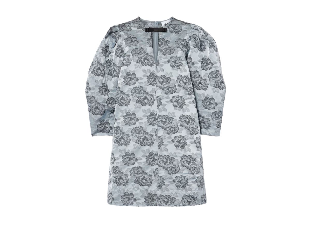 Abito corto in jacquard con stampa GANNI mytheresa