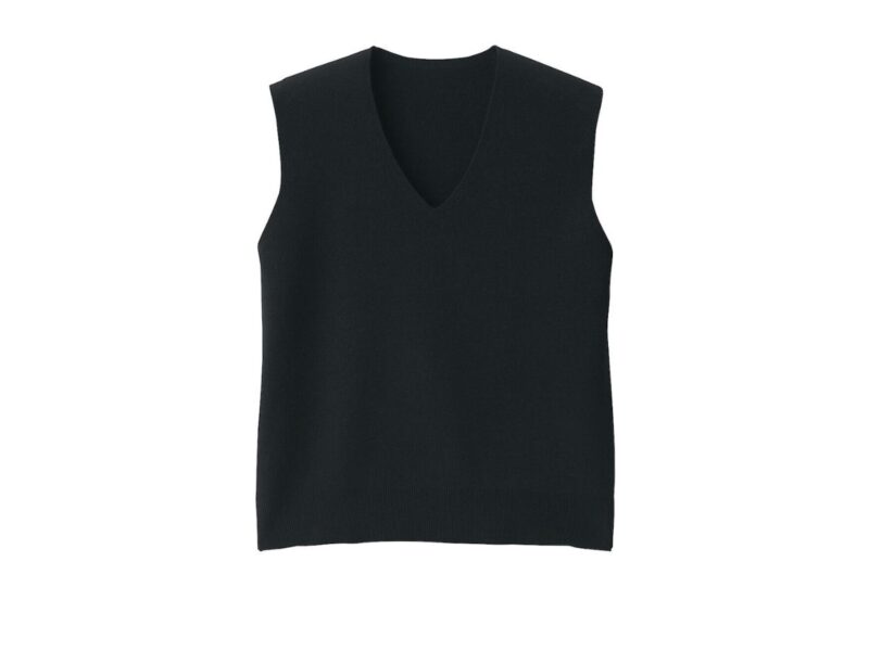 Maglione senza maniche con scollo a V Muji