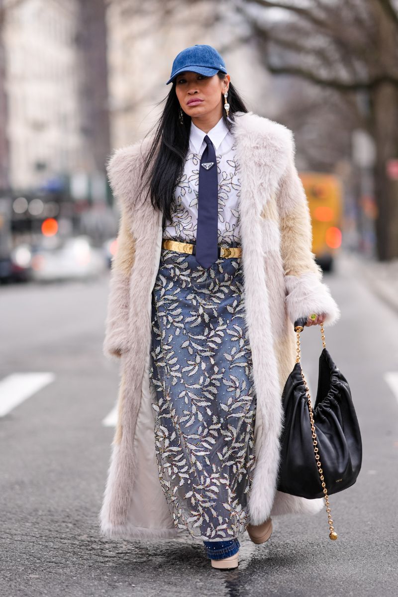 giacca faux fur look