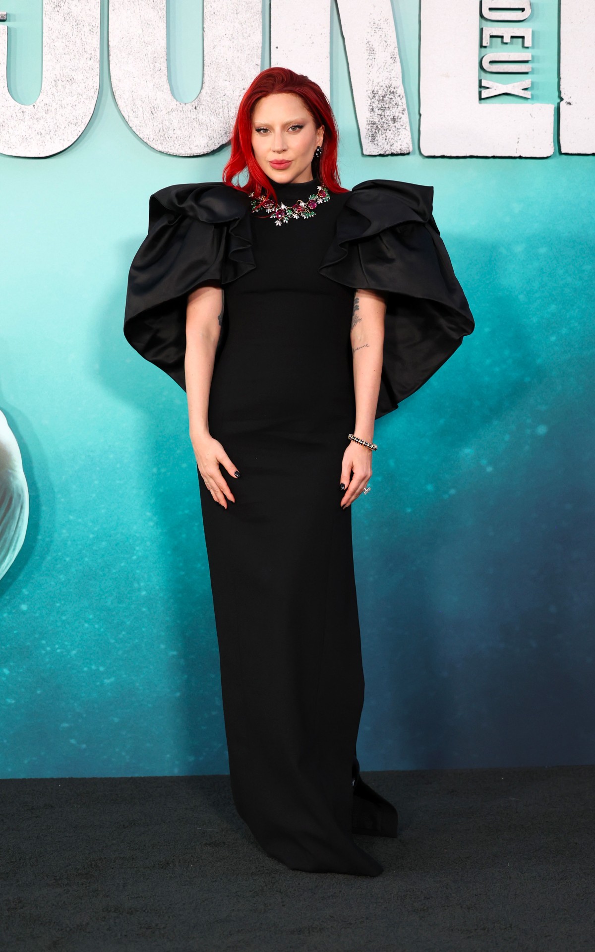 ok Lady Gaga wore CELINE BY HEDI SLIMANE at the premiere of Joker Folie à deux in Los Angeles press office