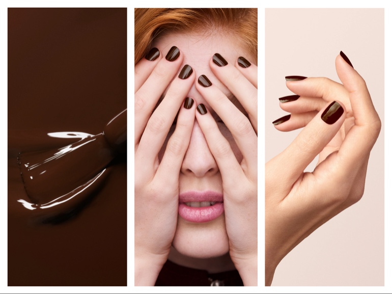 unghie color cioccolato smalto marrone tendenza autunno inverno 2024 2025 cover mobile