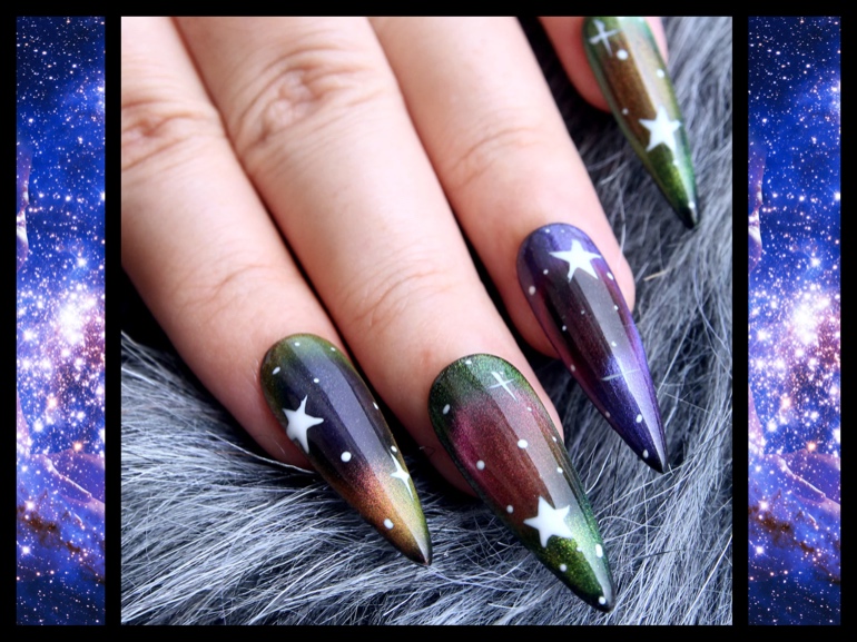 unghie galassia nail art spazio multicolore tendenza 2024 2025 cover mobile