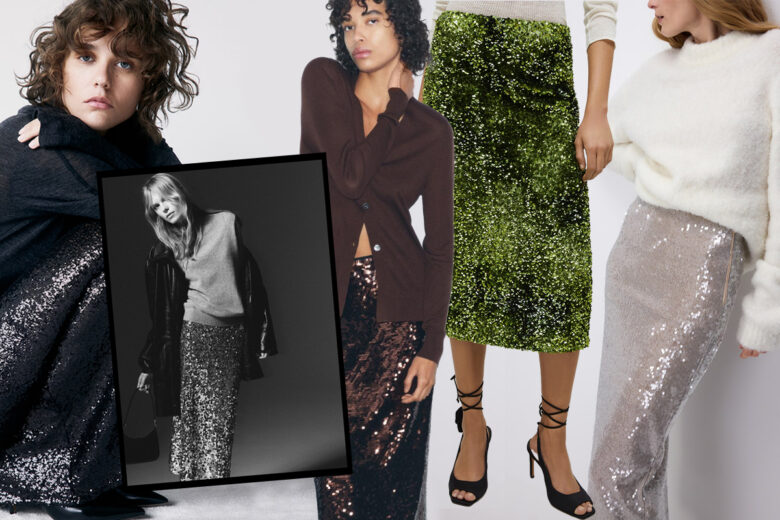 Come superare l’ansia da dress code durante le Feste? Una gonna di paillettes vi salverà (il look)