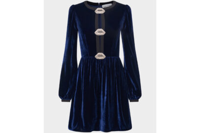 Camille Bows Mini Dress in Navy Black Lips