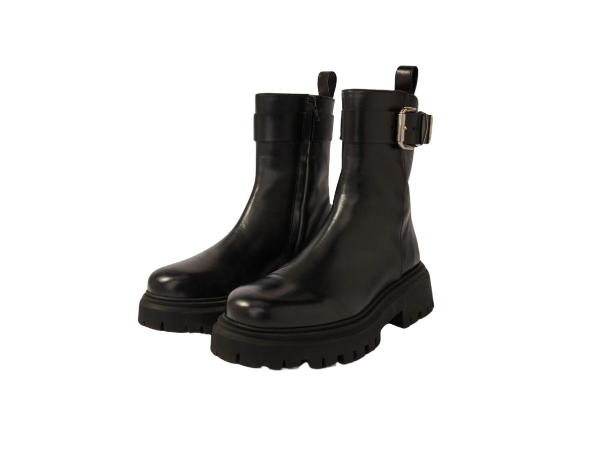 Stivaletti in pelle con fibbia MAJE